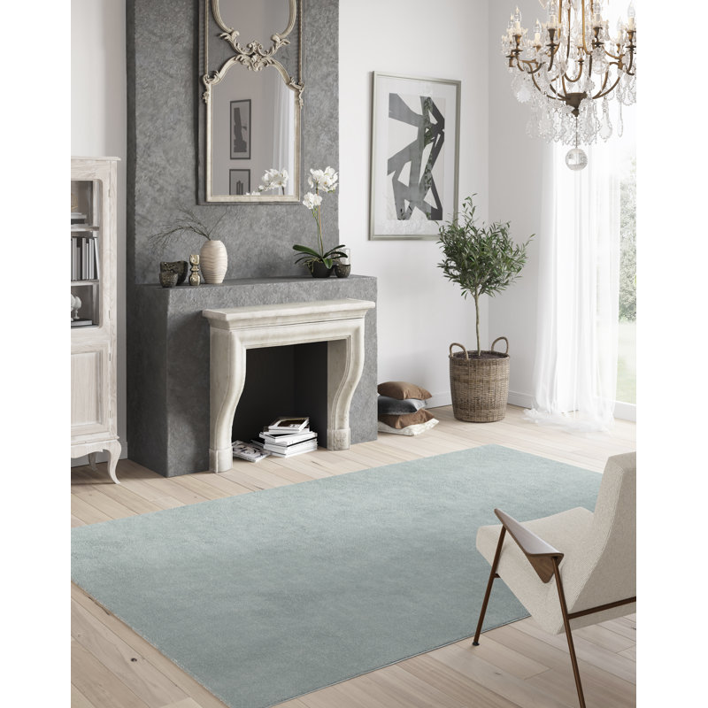 Hykkon Tiffany Shaggy Duck Egg Blue Rug & Reviews Wayfair.co.uk